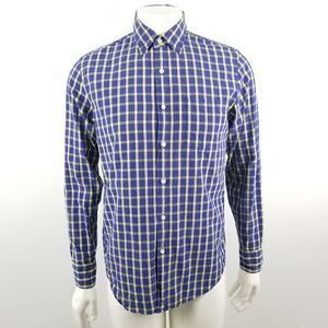 J. Crew Blue & Yellow Washed Shirt in Bold Tattersall Plaid Button Down Small